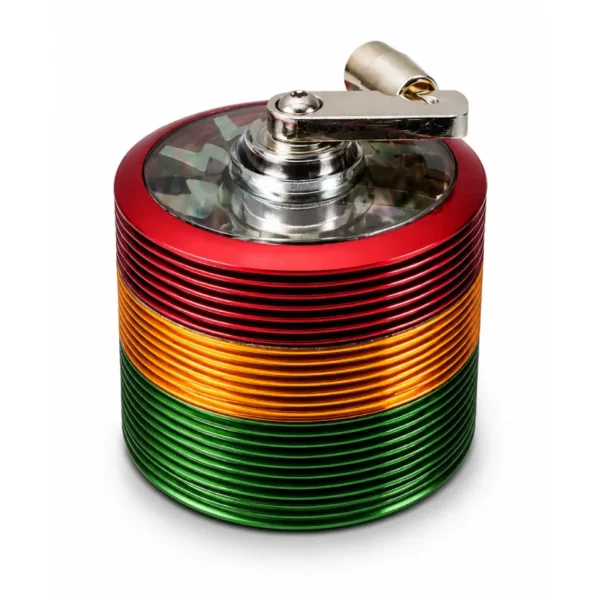 2020011500014 AL001 Spinner Metal Herb Grinder – Tri-Color Design