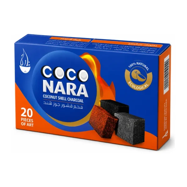CocoNara 100% Natural Hookah Charcoal – 20-Piece Box (Single _ 72-Box Case) CocoNara Natural Hookah Charcoal – 20CT