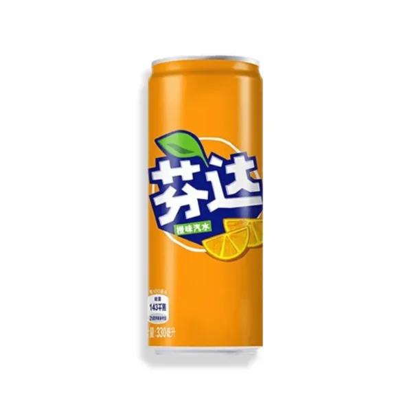 Fanta Orange (China Import) – 330ml Can (1) Fanta Orange (China Import) – 330ml Can (Single / 48-Can Case)
