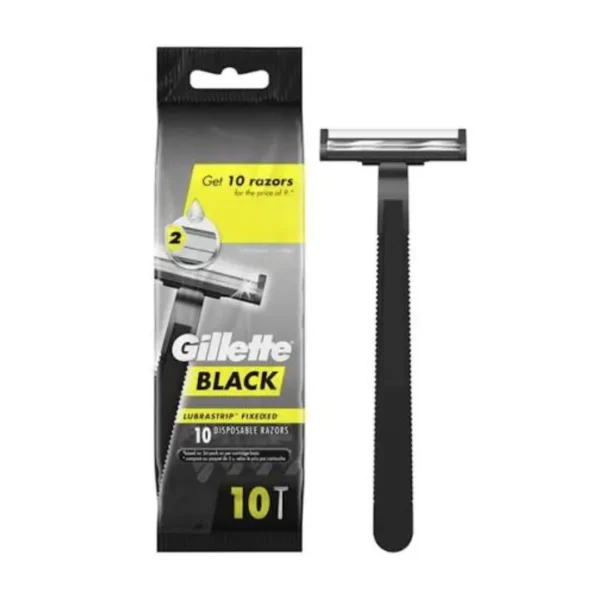GILLETTE FIXED DISPOSIBLE ROZOR BLACK 10CT GILLETTE FIXED DISPOSIBLE ROZOR BLACK 10CT