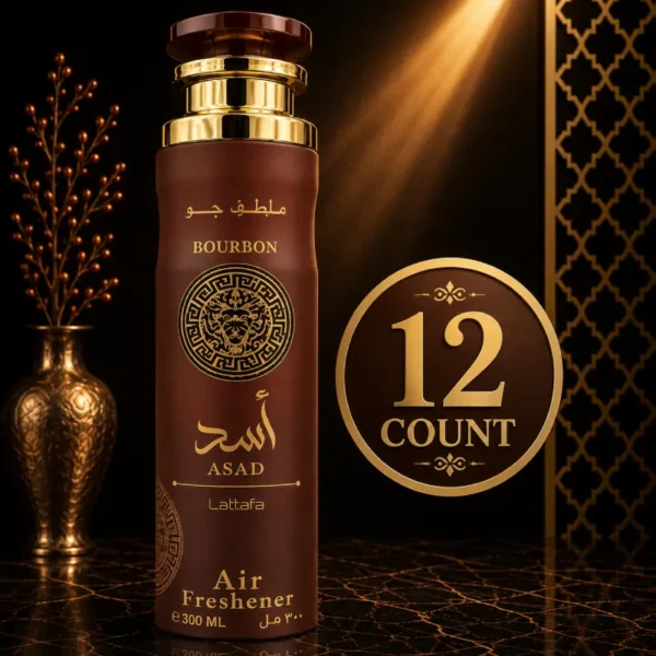 Lattafa Asad Bourbon Air Freshener 300ml – Pack of 12 Lattafa Asad Bourbon Air Freshener 300ml – Pack of 12