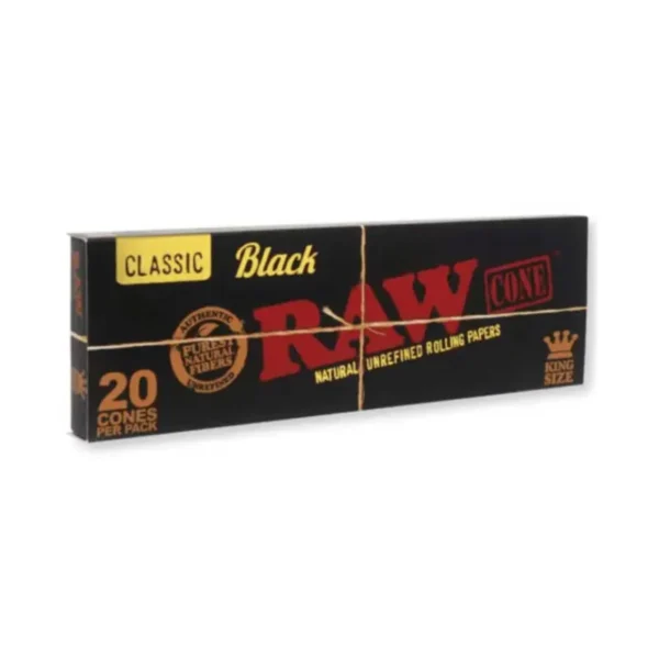 RAW BLACK CONE KING SIZE 20 CONES