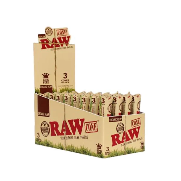 RAW ORG KS CONE/3PK