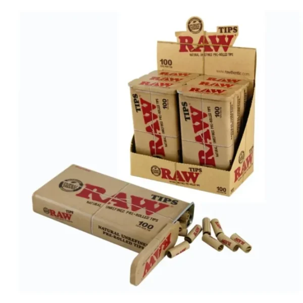RAW TIPS PRE ROLLED METAL CAN 100CT