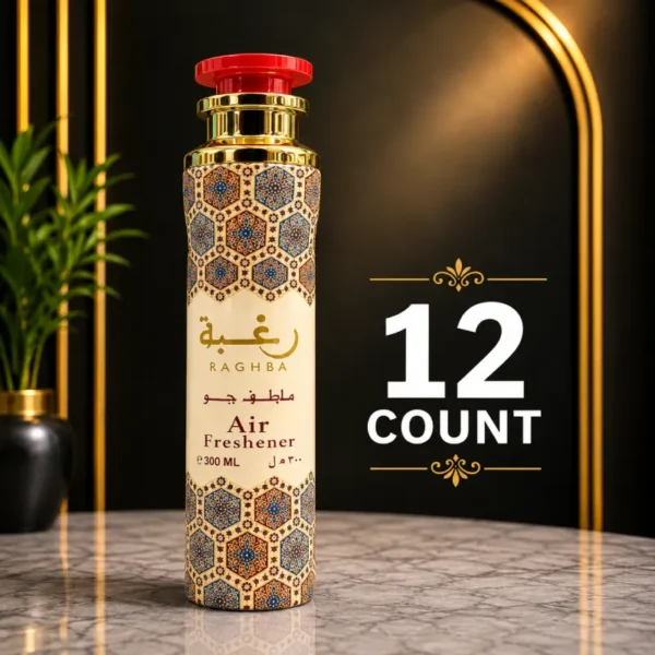 Raghba Premium Arabian Air Freshener – 300ml (12-Count Case) Raghba Premium Arabian Air Freshener – 300ml (12-Count Case)