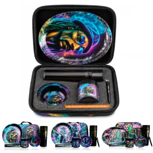 SK06 Oval Rolling Tray Smoking Accessory Kit (Model SK06) – Single Unit