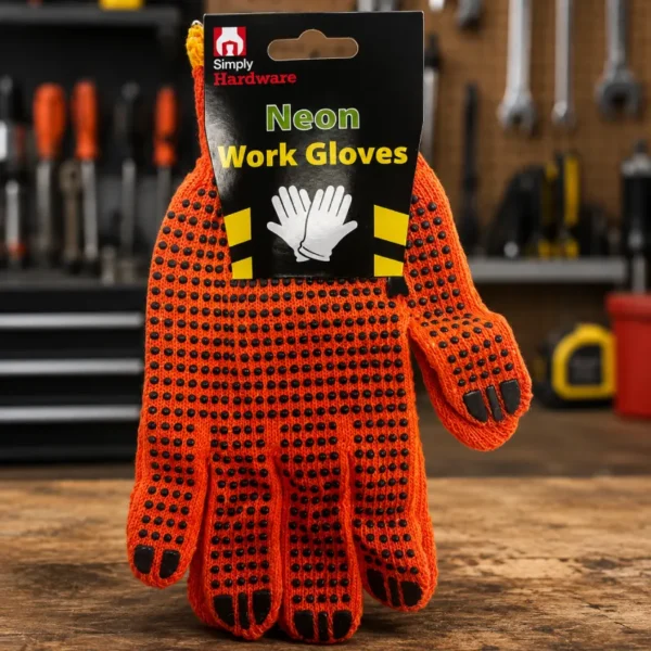 Simply Hardware Neon Work Gloves with Black Grip Dots Simply Hardware Neon Work Gloves with Black Grip Dots - 1 Pair